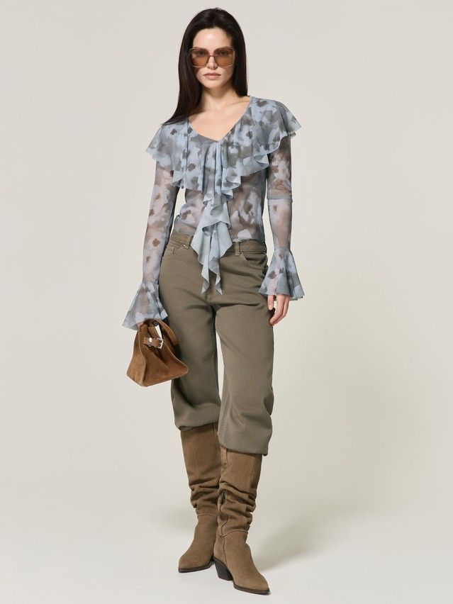 Women's polo neck shirt CONTE LD 3485, s.170-84, flower - 1