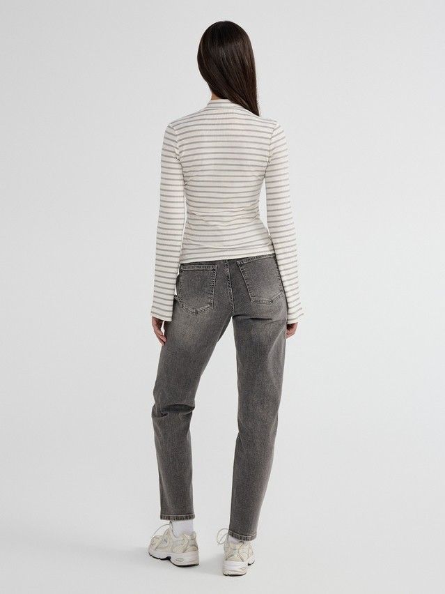 Women's polo neck shirt CONTE ELEGANT LD 2798, s.170-92, grey-milk - 4