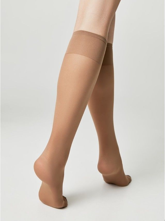 Women's knee high socks CONTE ELEGANT TENSION SOFT 40 (1 pair),s.23-25, bronz - 9