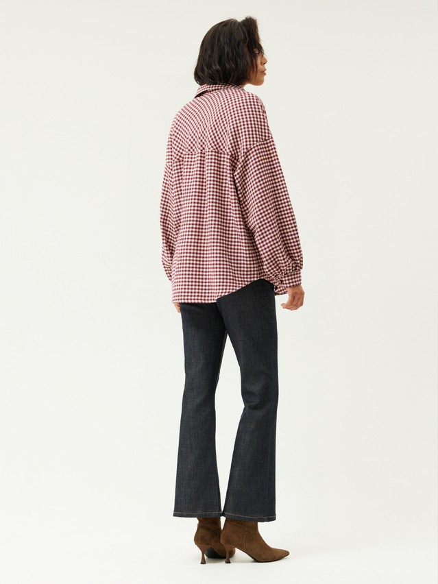 Women's shirt CONTE LRU 3612, s.170-84-90, burgundy-ecru check - 2