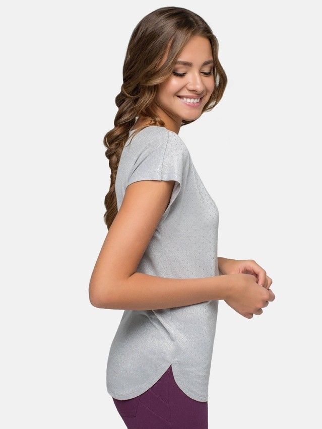 Women's polo neck shirt CONTE ELEGANT LD 528, s.158,164-100, grey - 1