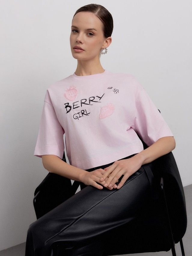 Women's polo neck shirt CONTE ELEGANT LD 2779, s.170-92, pink-berry - 6