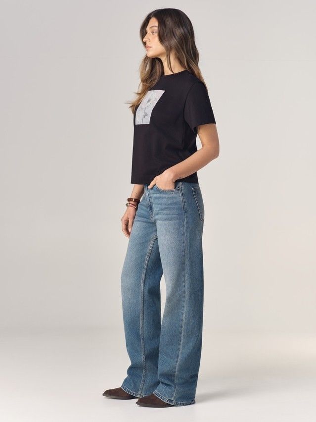 Women's polo neck shirt CONTE LD 3470, s.170-88, black-rosehip - 7