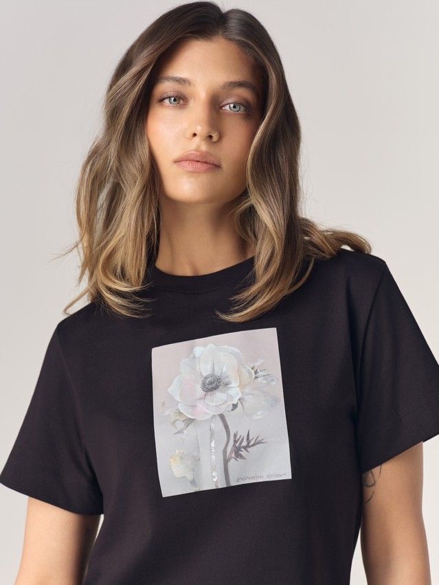 Women's polo neck shirt CONTE LD 3470, s.170-88, black-rosehip - 2