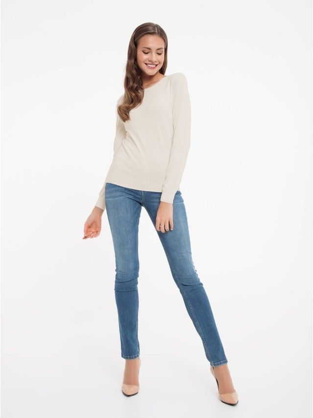 Women's polo neck shirt CONTE ELEGANT LDK023, s.158,164-84, ecru - 3