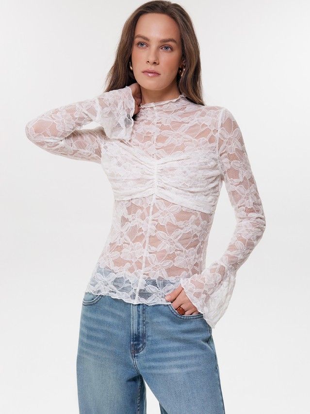 Women's polo neck shirt CONTE LD 3491, s.170-84, white - 3