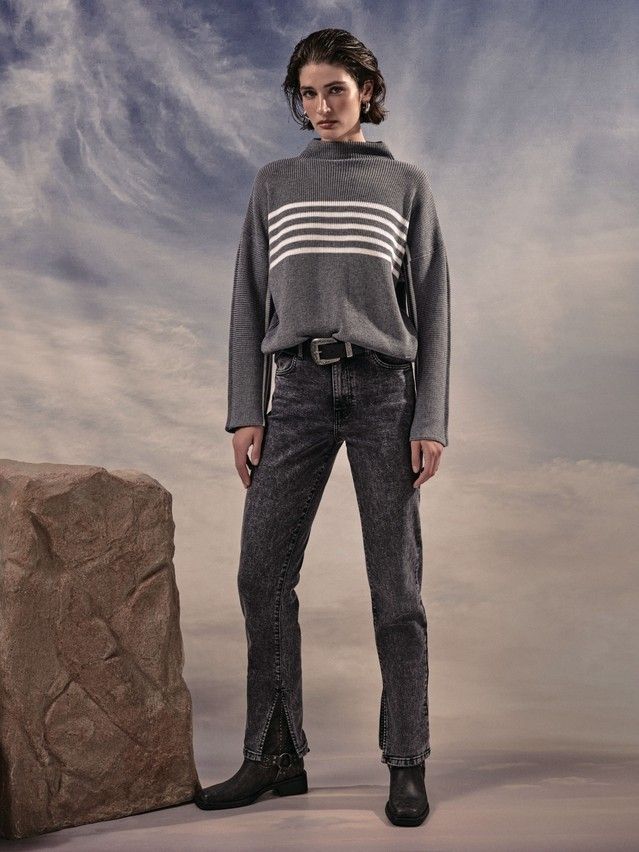 Denim trousers CONTE ELEGANT CON-682, s.170-102, grey - 1