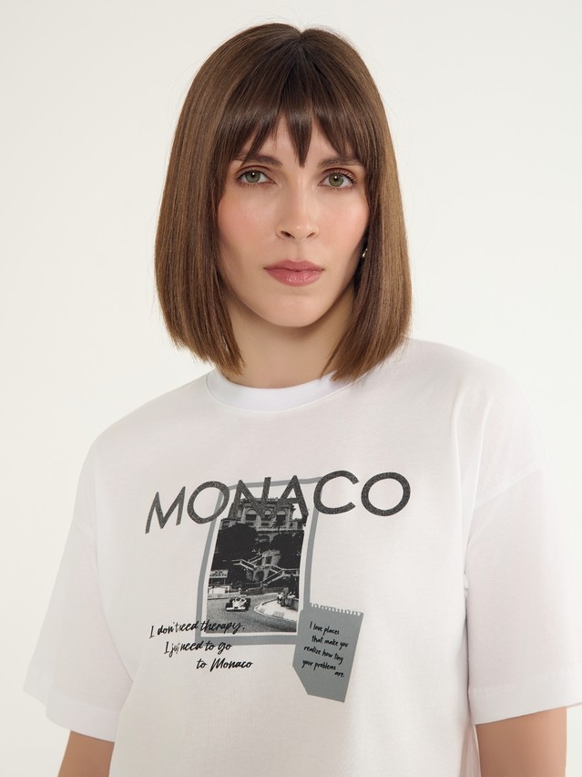 Women's polo neck shirt CONTE ELEGANT LD 3032, s.170-92, white-monaco - 4