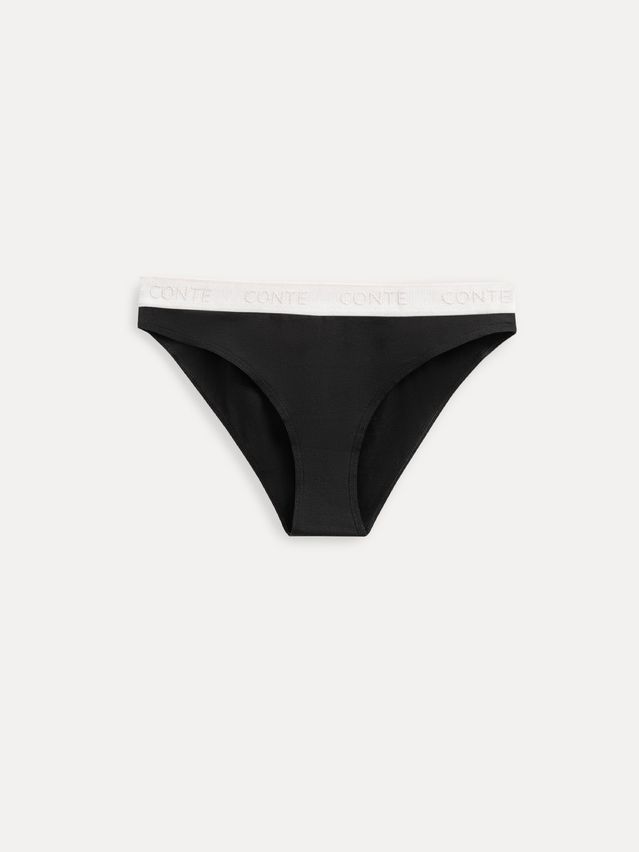 Women's panties CONTE ELEGANT PRINT DOTS LB 2545, s.90, black-light almond - 3