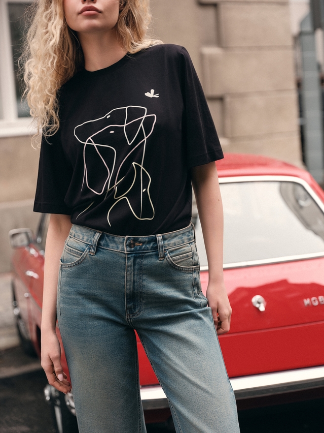 Women's polo neck shirt CONTE ELEGANT LD 3036, s.170-92, black-dogs - 2