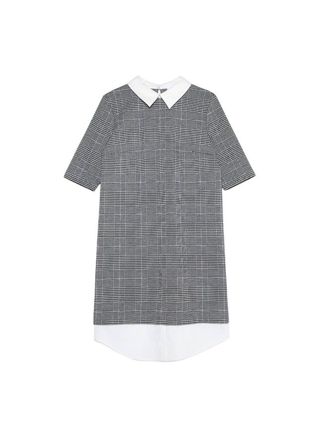 Dress LPL 1052, s.164-84-90, grey-ivory check - 4