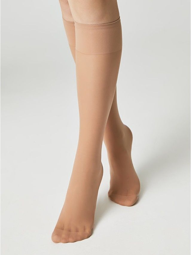 Women's knee high socks CONTE ELEGANT TENSION SOFT 40 (1 pair),s.23-25, natural - 7