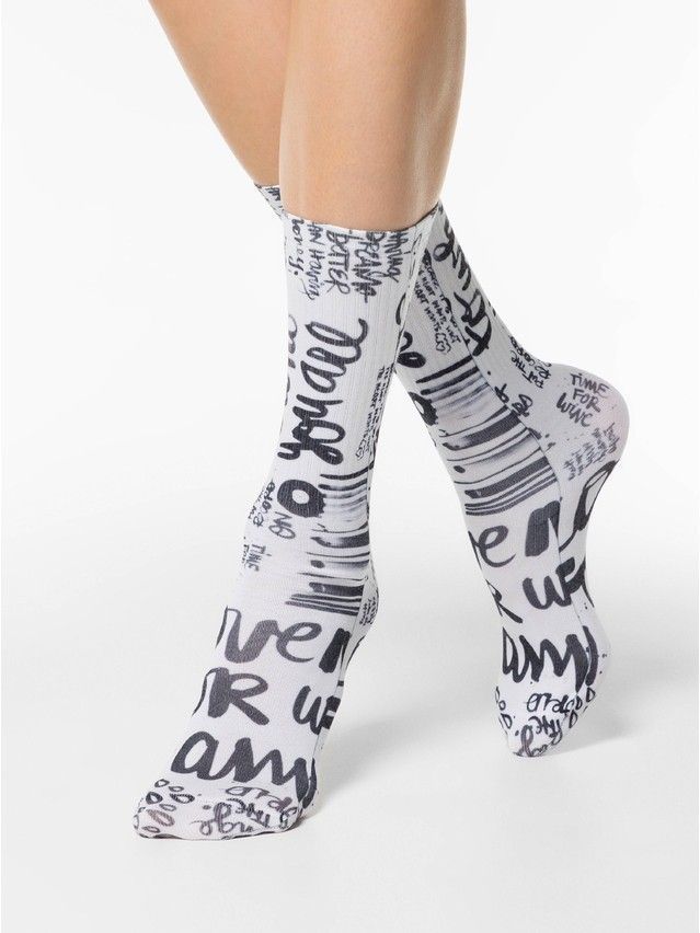 Women's socks CONTE ELEGANT FANTASY, s.23-25, 315 white - 1