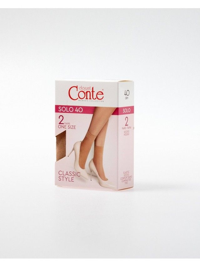 Women's socks CONTE ELEGANT SOLO 40 (2 pairs) (box),s.23-25, bronz - 3