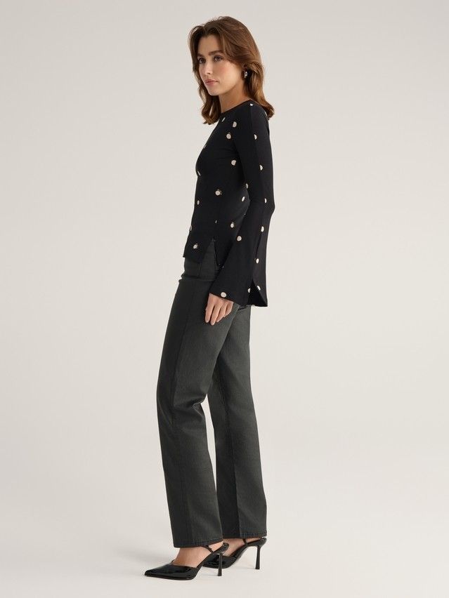 Women's polo neck shirt CONTE ELEGANT LD 3147, s.170-92, black-dots - 5
