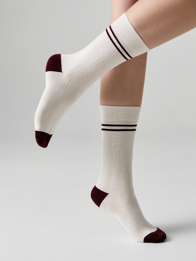 Women's socks CONTE ELEGANT SPORT, s.23-25, 1104 milky-burgundy - 3
