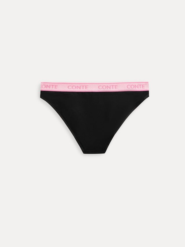 Women's panties CONTE ELEGANT PRINT DOTS LB 2545, s.90, black-pink - 4