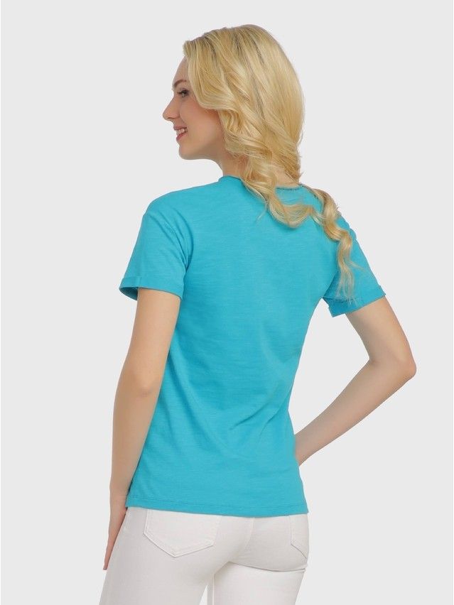 Women's polo neck shirt CONTE ELEGANT LD 725, s.170-100, turquoise - 3
