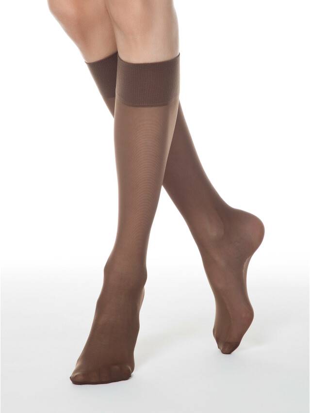 Women's knee high socks CONTE ELEGANT TENSION 40 (2 pairs),s.23-25, mocca - 1