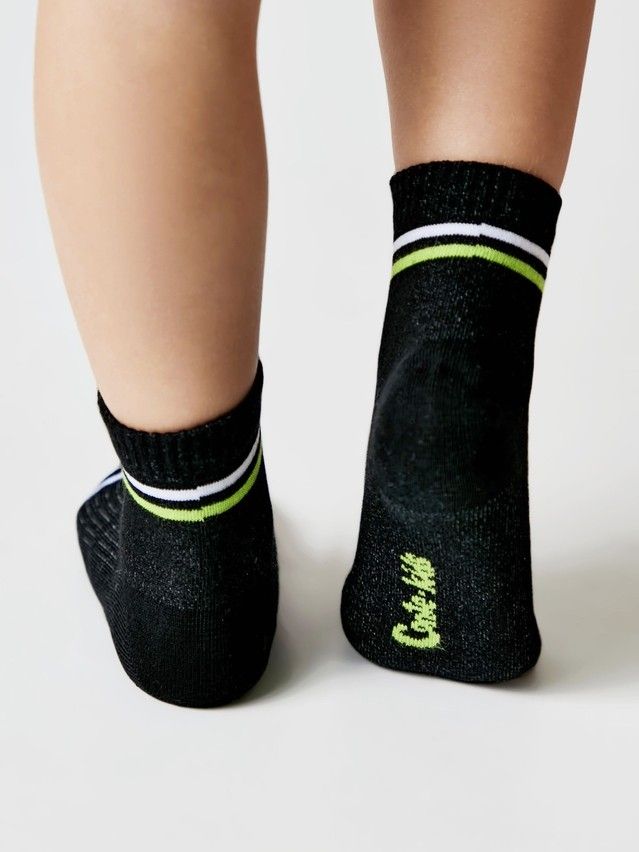 Children's socks ACTIVE (short) 13S-34SP, s.24-26, 508 black-light green - 3