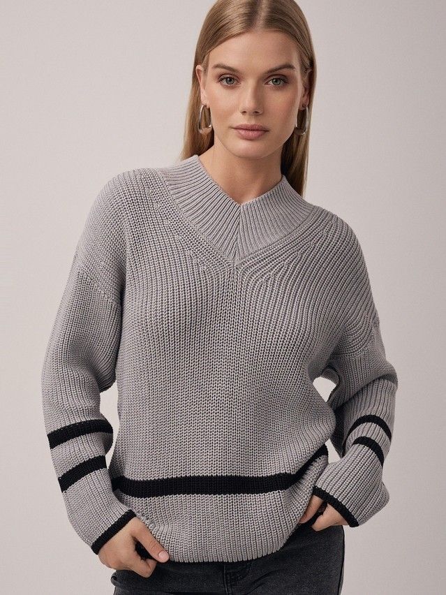 Women's pullover CONTE ELEGANT LDK2398, s.170-84, gray-black - 2