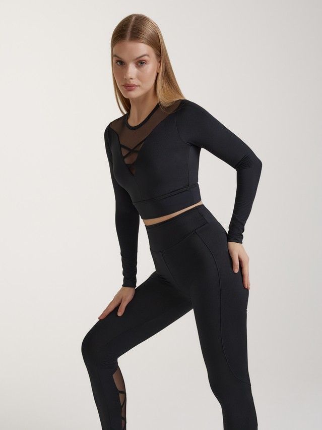 Women's polo neck shirt CONTE ELEGANT LD 3097, s.170-84, black - 2