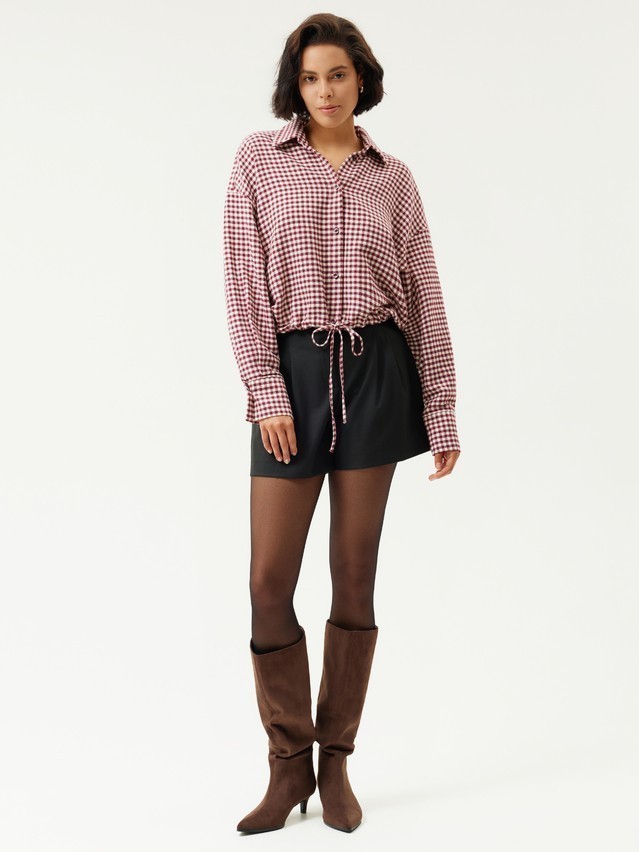 Women's shirt CONTE LRU 3611, s.170-84-90, burgundy-ecru check - 1