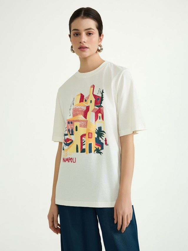 Women's polo neck shirt CONTE ELEGANT LD 3036, s.170-92, milk-napoli - 1