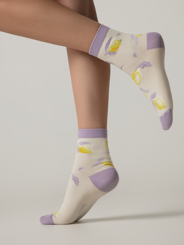 Women's socks CONTE ELEGANT CLASSIC, s.23-25, 963 cream-lilac - 3