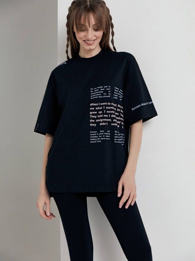 Women's polo neck shirt CONTE ELEGANT LD 1679, s.170-92, black - 2