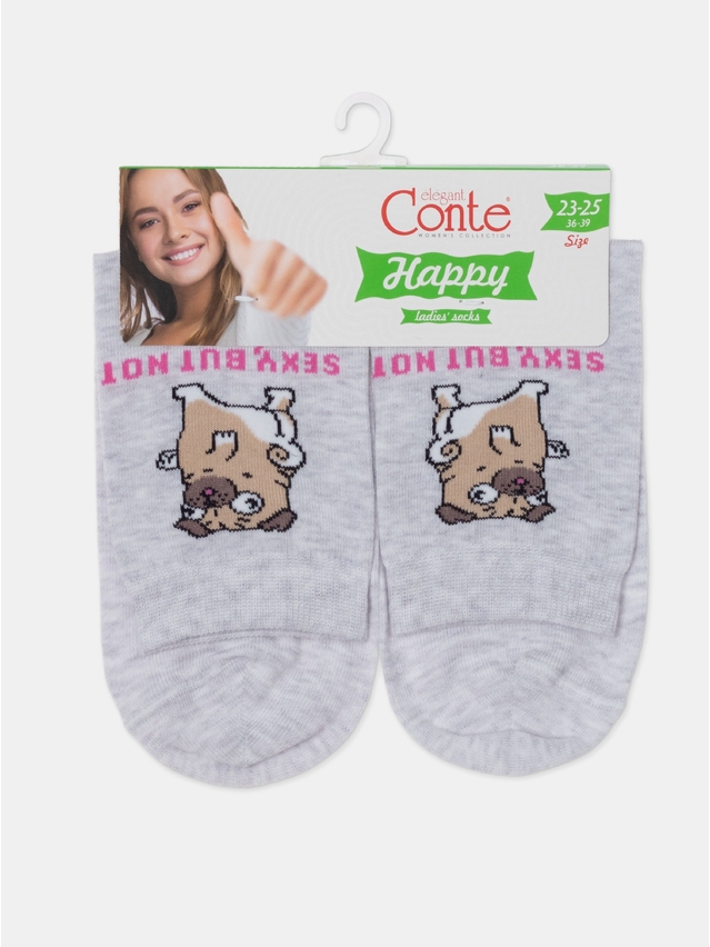 Women's socks CONTE ELEGANT HAPPY, s.23-25, 607 light grey - 10