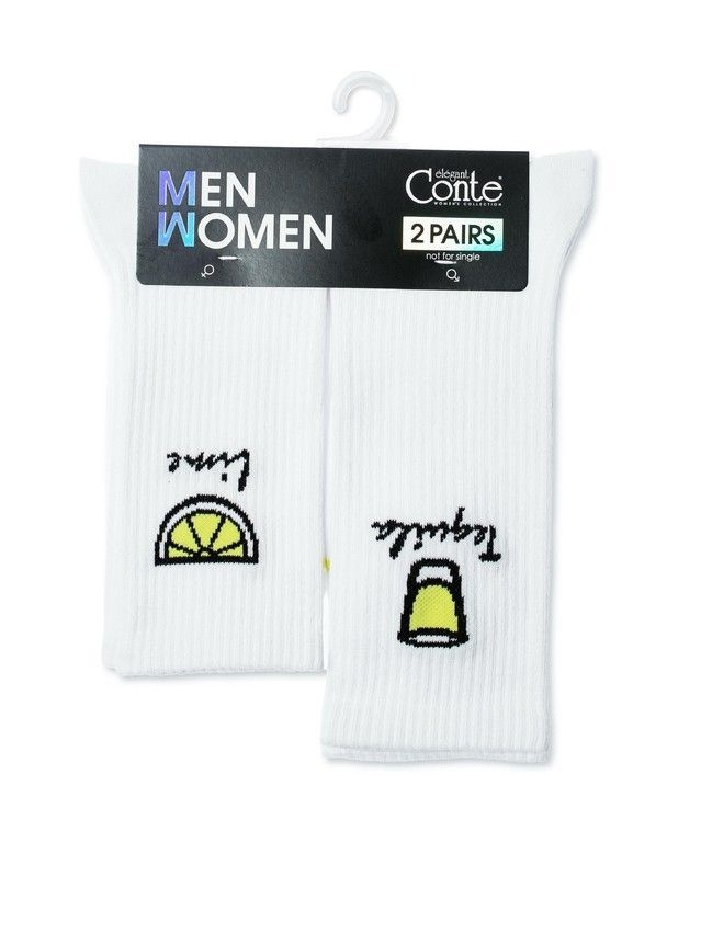 Hosiery set Women's socks CONTE ELEGANT+ Men's socks DIWARI, s.23-25; 27-29, 733 white - 1