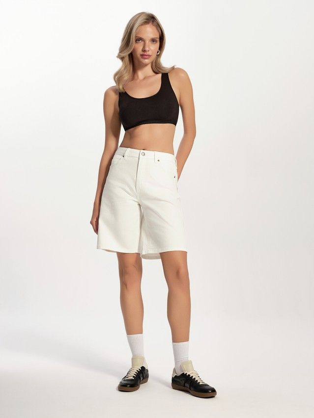 Denim shorts CONTE ELEGANT CON-758, s.170-90, off white - 1