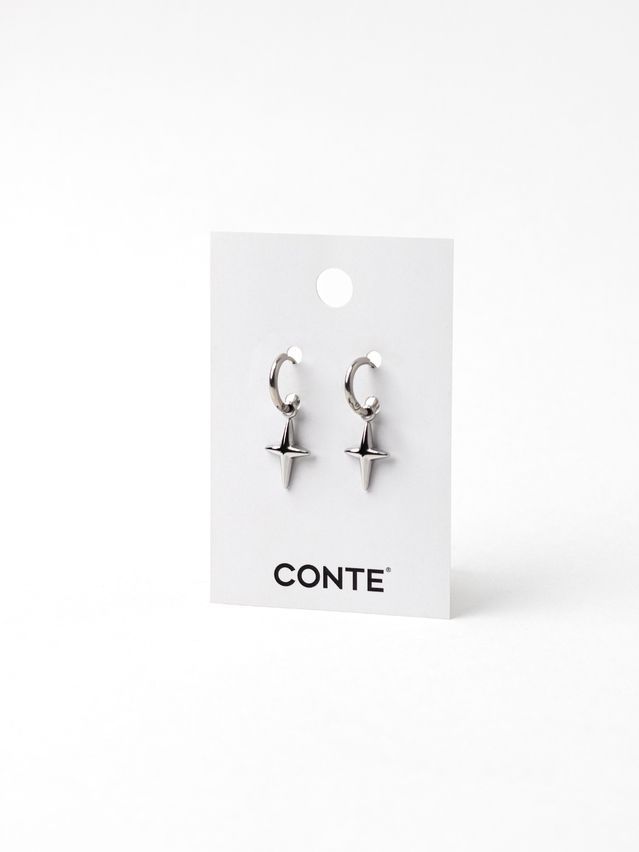 Metal earings CONTE cross (2 pieces),- 6