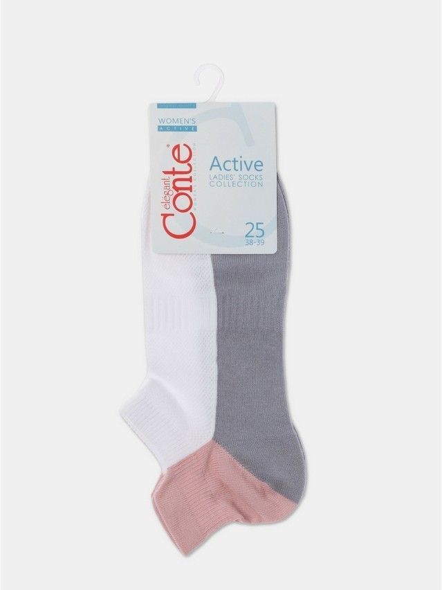 Women's socks CONTE ELEGANT ACTIVE, s.23, 393 white-grey - 6