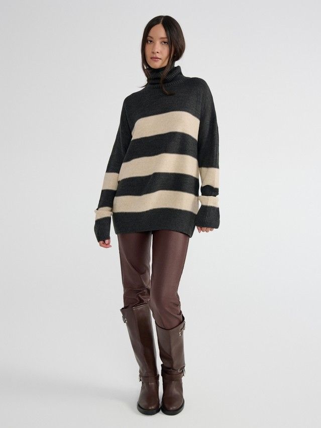 Women's pullover CONTE ELEGANT LDK23107, s.170-84, graphite-beige - 2