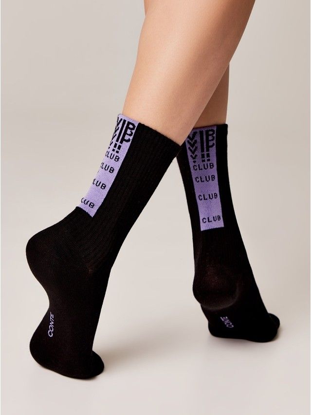 Women's socks CONTE ELEGANT ACTIVE, s.23-25, 433 black-lilac - 1