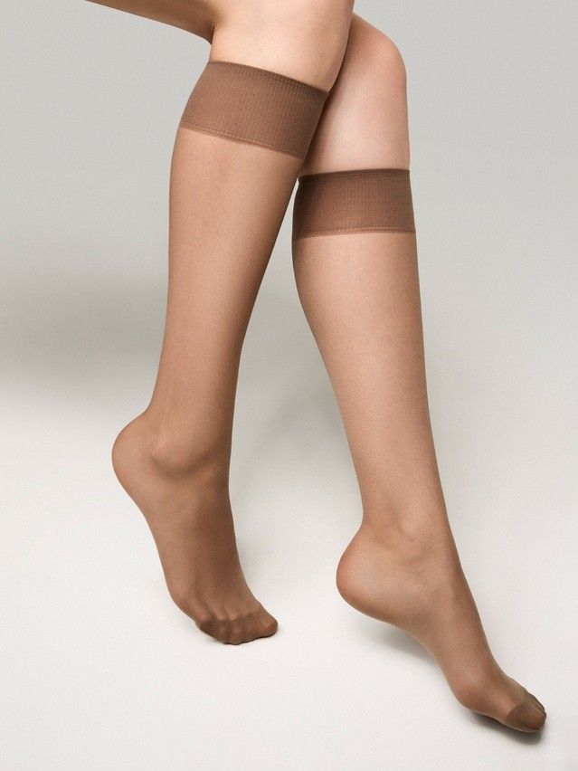 Women's knee high socks CONTE ELEGANT TENSION SOFT 20 (1 pair),s.23-25, shade - 1