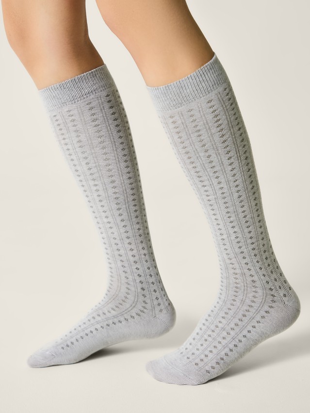 Children's knee high socks CONTE-KIDS TIP-TOP, s.18, 057 light grey - 1
