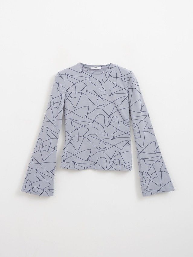 Women's polo neck shirt CONTE ELEGANT LD 3146, s.170-92, pearl blue-lines - 1