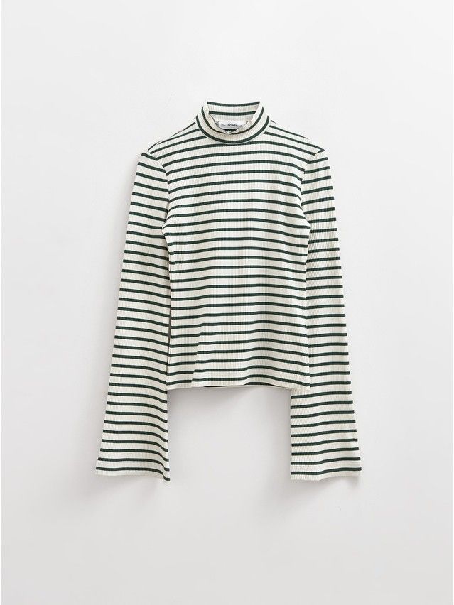Women's polo neck shirt CONTE ELEGANT LD 2798, s.170-92, emerald-milk - 4