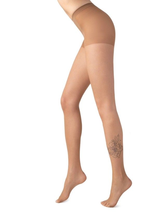 Women's tights FANTASY ASIAN PEONY, s.2, bronz - 3