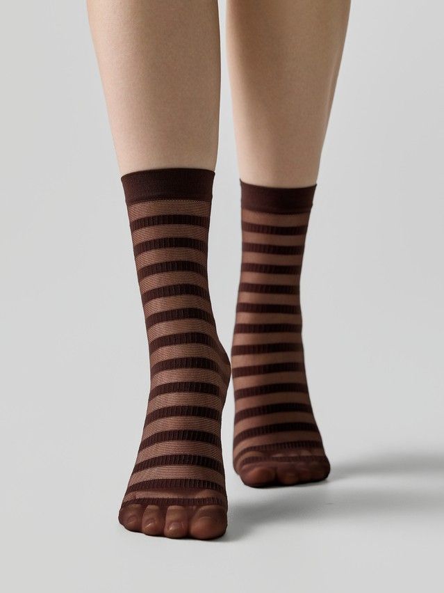 Women's socks CONTE ELEGANT FANTASY, s.23-25, chocolate - 1