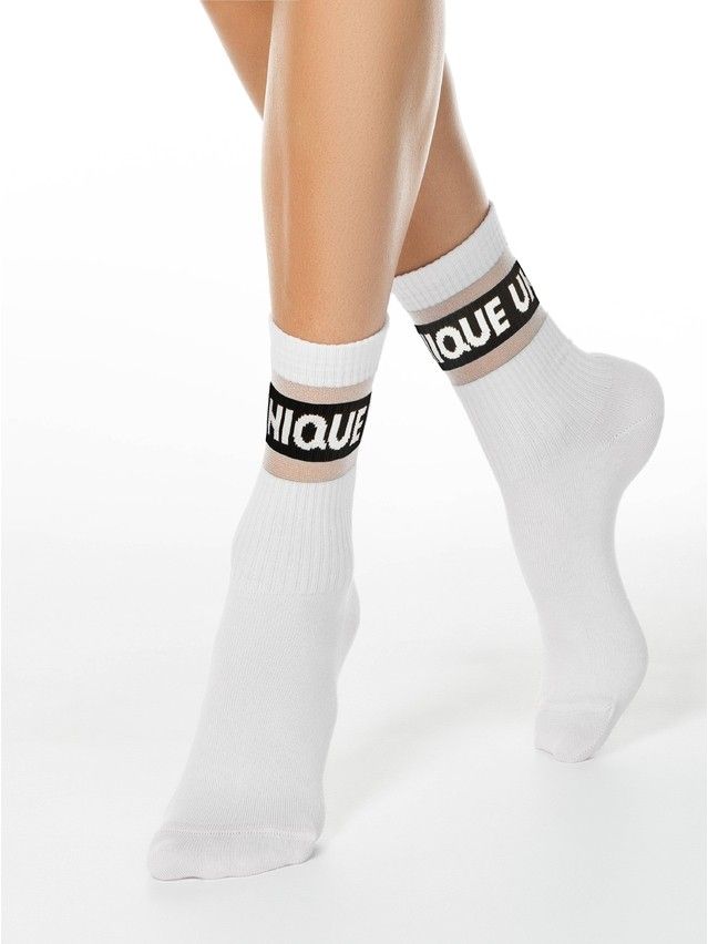 Women's cotton socks FANTASY 19C-77SP, s. 36-39, 156 white - 2