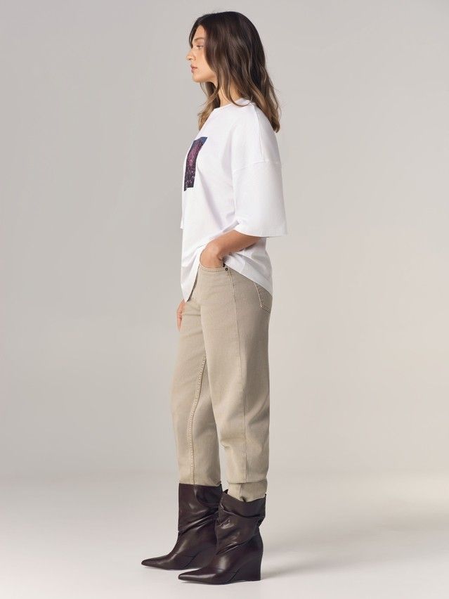 Women's polo neck shirt CONTE LD 3468, s.170-88, white-aster - 3