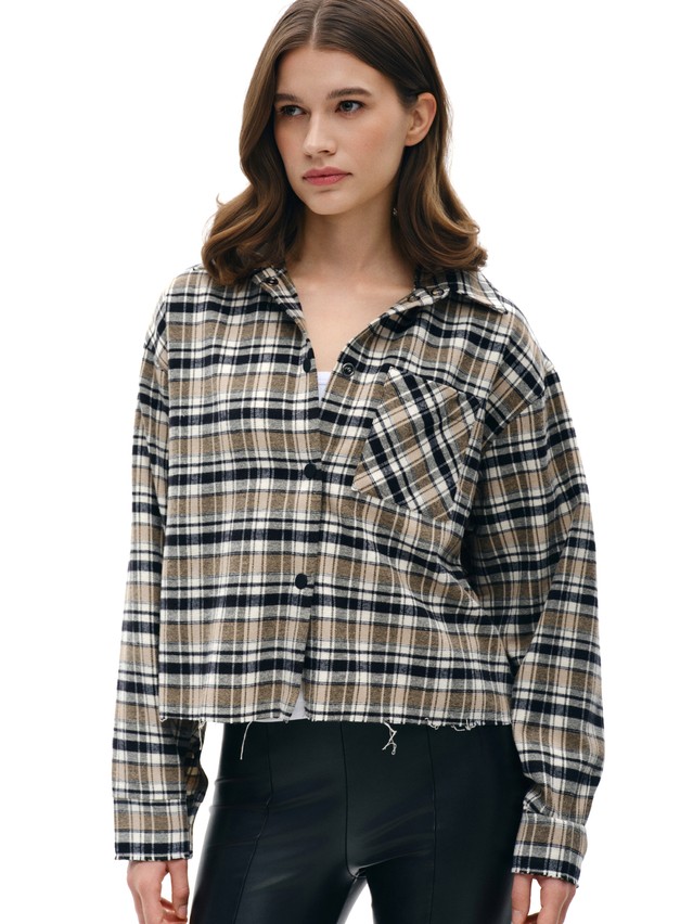 Women's shirt CONTE LRU 3504, s.170-88-94, black-beige check - 5