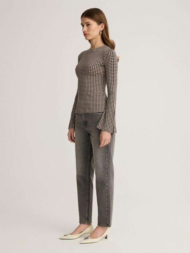 Women's polo neck shirt CONTE ELEGANT LD 3147, s.170-92, beige-dogtooth - 4