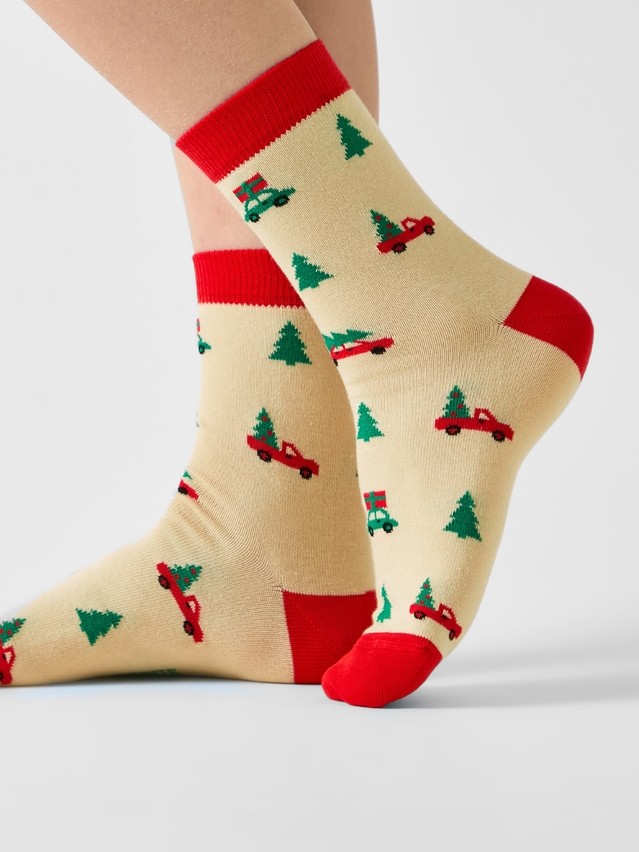 Women's socks CONTE ELEGANT NEW YEAR, s.23-25, 1027 beige - 2