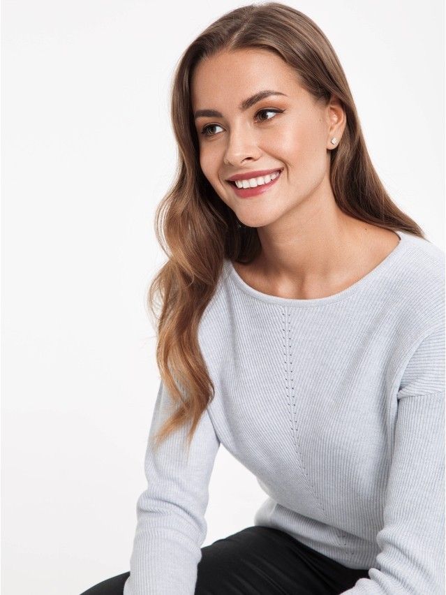 Women's polo neck shirt CONTE ELEGANT LDK032, s.158,164-84, light grey - 2