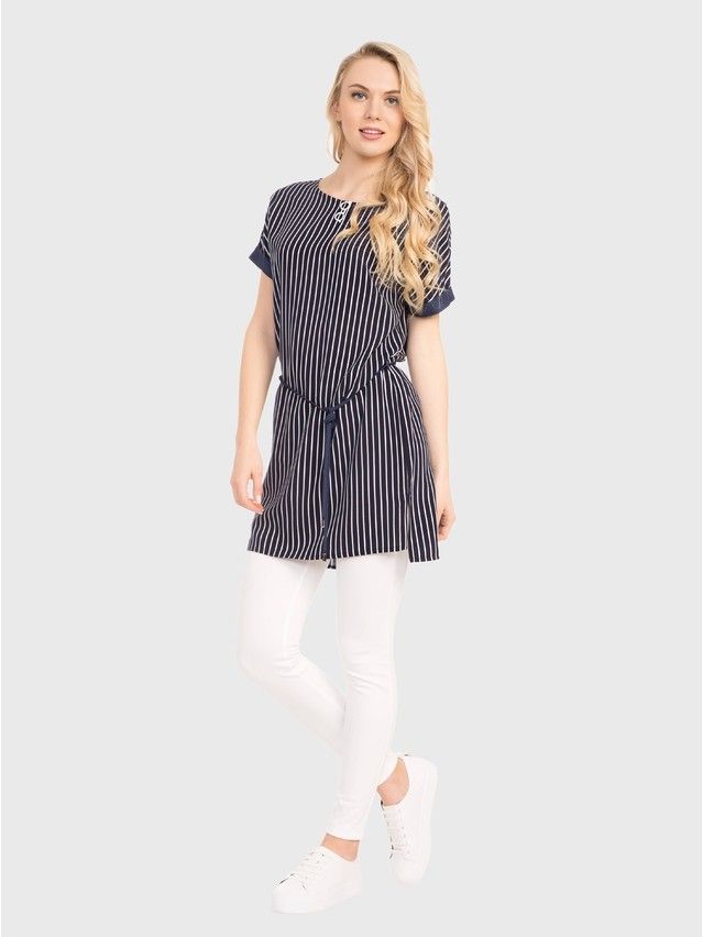 Women's tunic CONTE ELEGANT LTH 728, s.164-84-90, dark blue-white - 2